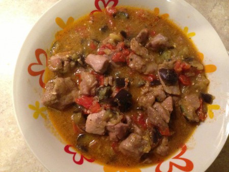 Spezzatino di vitello con melanzane